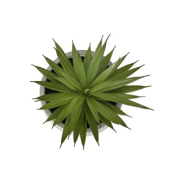 Set of 2 Monarch Specialties Artificial Plants 9-in Tall w/ White Cement Pots - Succulent