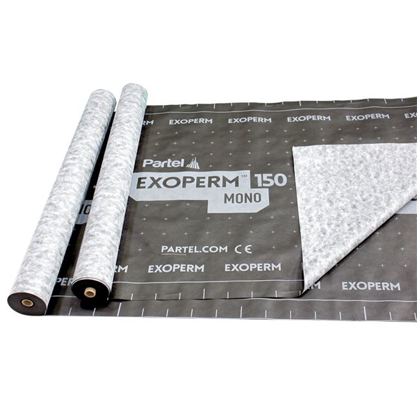 PARTEL EXOPERM MONO 150 Waterproof + Air and Vapour Barrier Breathable Monolithic Membrane 5 x 164-ft