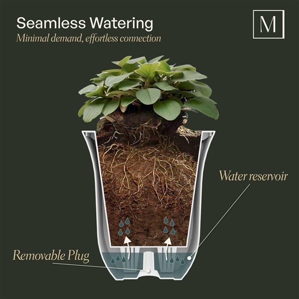 Mayne Valencia Self-Watering Wall Mount Planter Polypropylene 7 W x 8-in H - White - 3-Pack