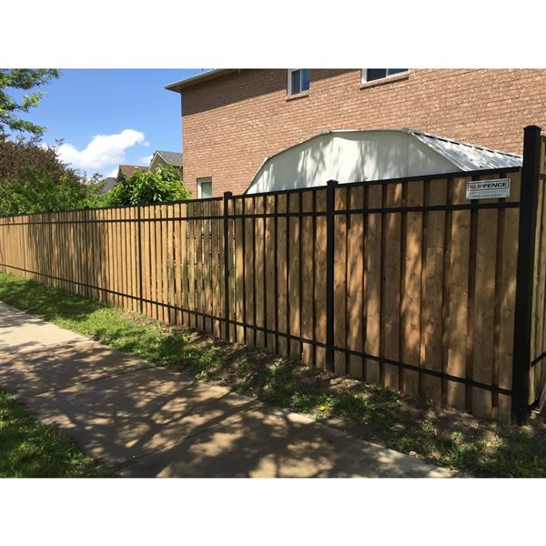 SLIPFENCE 7-ft Vertical Wood Shadowbox Fence Panel Kit w/ One 3-in x 3-in x 10-ft Post