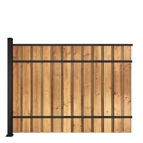 SLIPFENCE 6-ft Vertical Wood Shadowbox Fence Panel Kit w/ One 3-in x 3-in x 6.3-ft Post