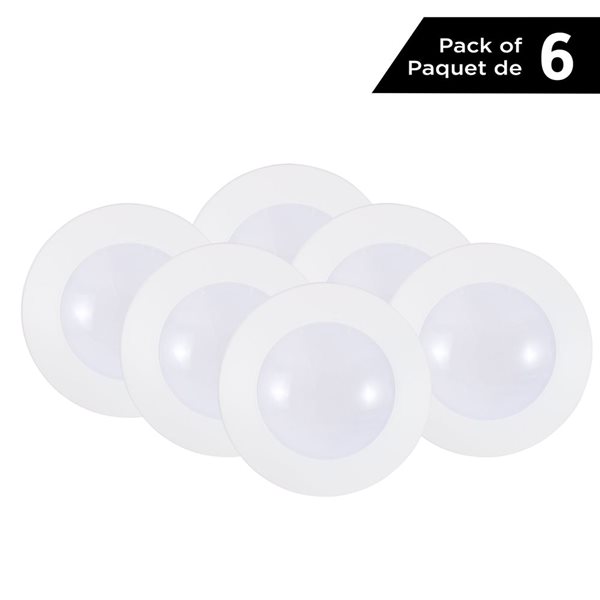 Luminus 6-Pack LED Dimmable Disc Light 65 W Eq. - 4-in