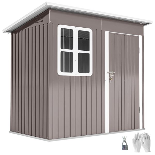 Small Rona Sheds Outsunny Outdoor Storage Shed w/ Galvanized Steel and Window 7 x 4-ft ...
