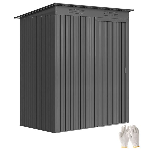 Small Rona Sheds Outsunny Garden Storage Shed w/ Vents 5.2 x 3.5-ft - Galvanized Steel ...