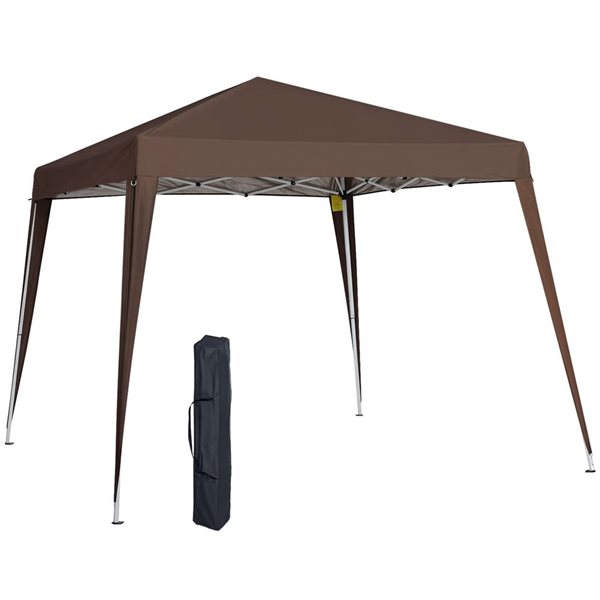 Outsunny Pop-Up Canopy Tent 8 x 8-ft - Brown 840-159CF | RONA