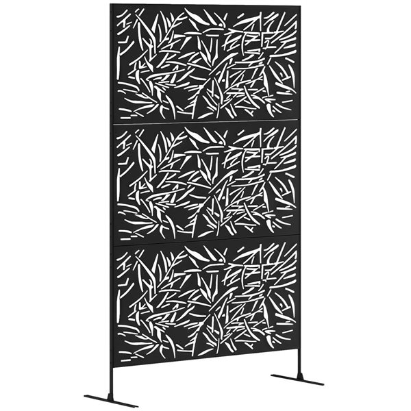 Outsunny Outdoor Privacy Screen Steel 78-in Tall - Black 84J-043V00BK ...