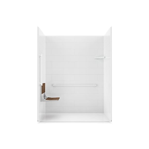 Ac Linear Rona MAAX Acolyte Alcove Shower Five-Piece Premium with Linear ABS Drain and ...