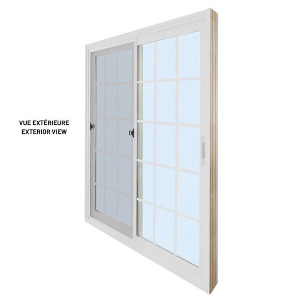 Dusco OX Patio Door 5-ft 15-Lite Frame 5.6-in - White R50058WHFLR | RONA