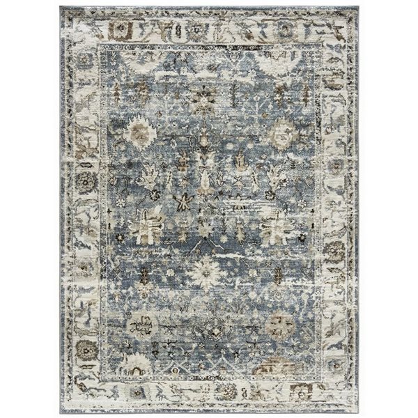 Front Facing Rug Rug Branch Atlas 5 x 8-ft Modern Area Rug for Interiors - Blue Abstract ...
