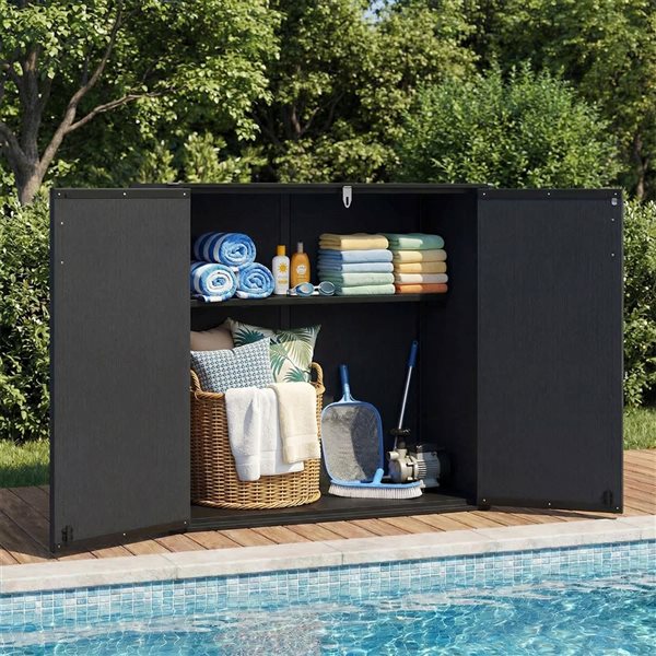 Costway Outdoor Storage Shed All-Weather with Floor and Lockable