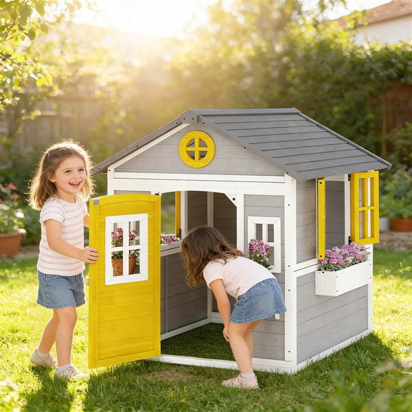 cabane en bois d'enfant - Agencement de jardin aux meilleurs prix
