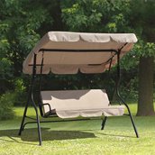 Balançoire extérieure de Sunjoy avec auvent , beige